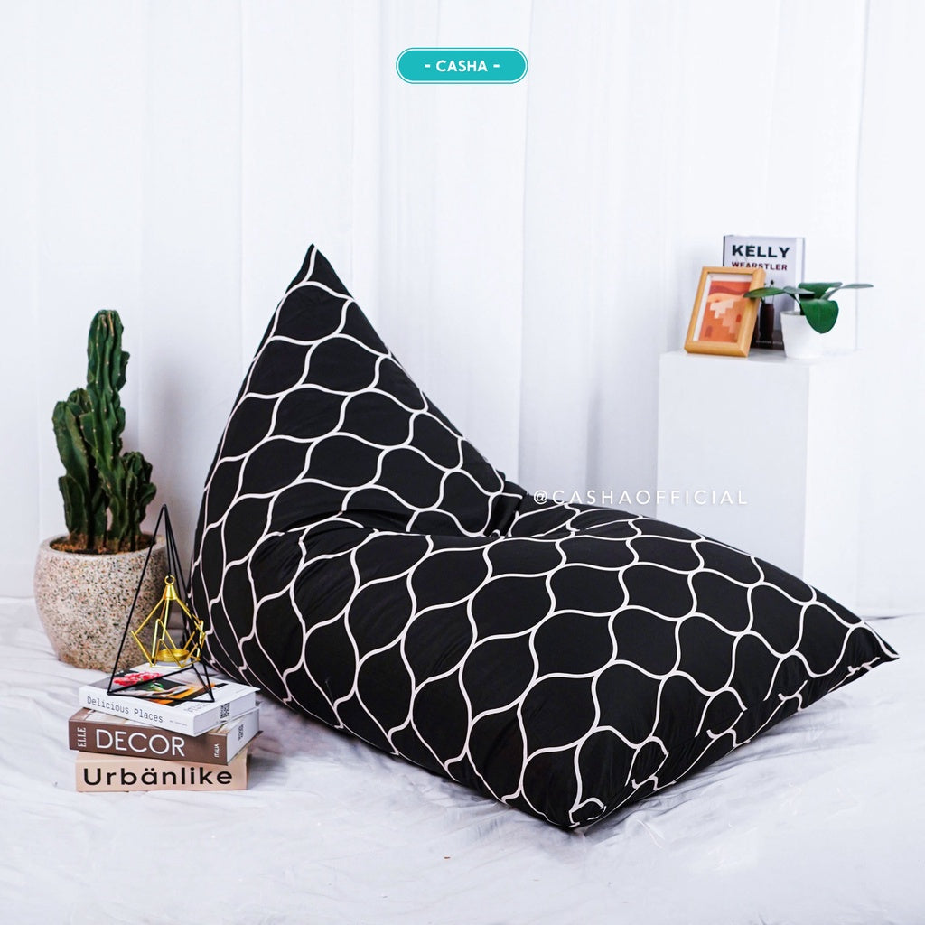 CASHA Bean Bag Triangle Katun Motif - Size Medium