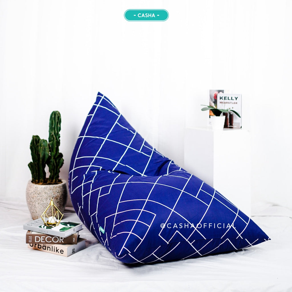 CASHA Bean Bag Triangle Katun Motif - Size Medium