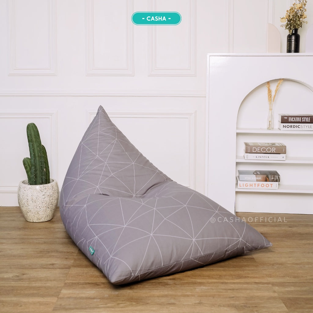 CASHA Bean Bag Triangle Katun Motif - Size Medium