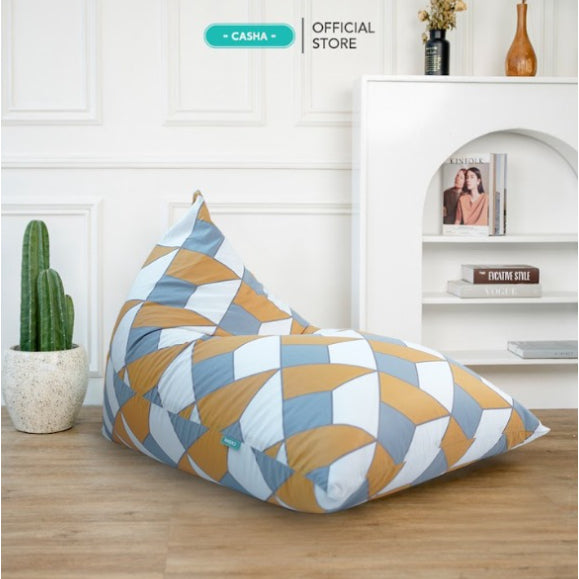 CASHA Bean Bag Triangle Katun Motif - Size Medium
