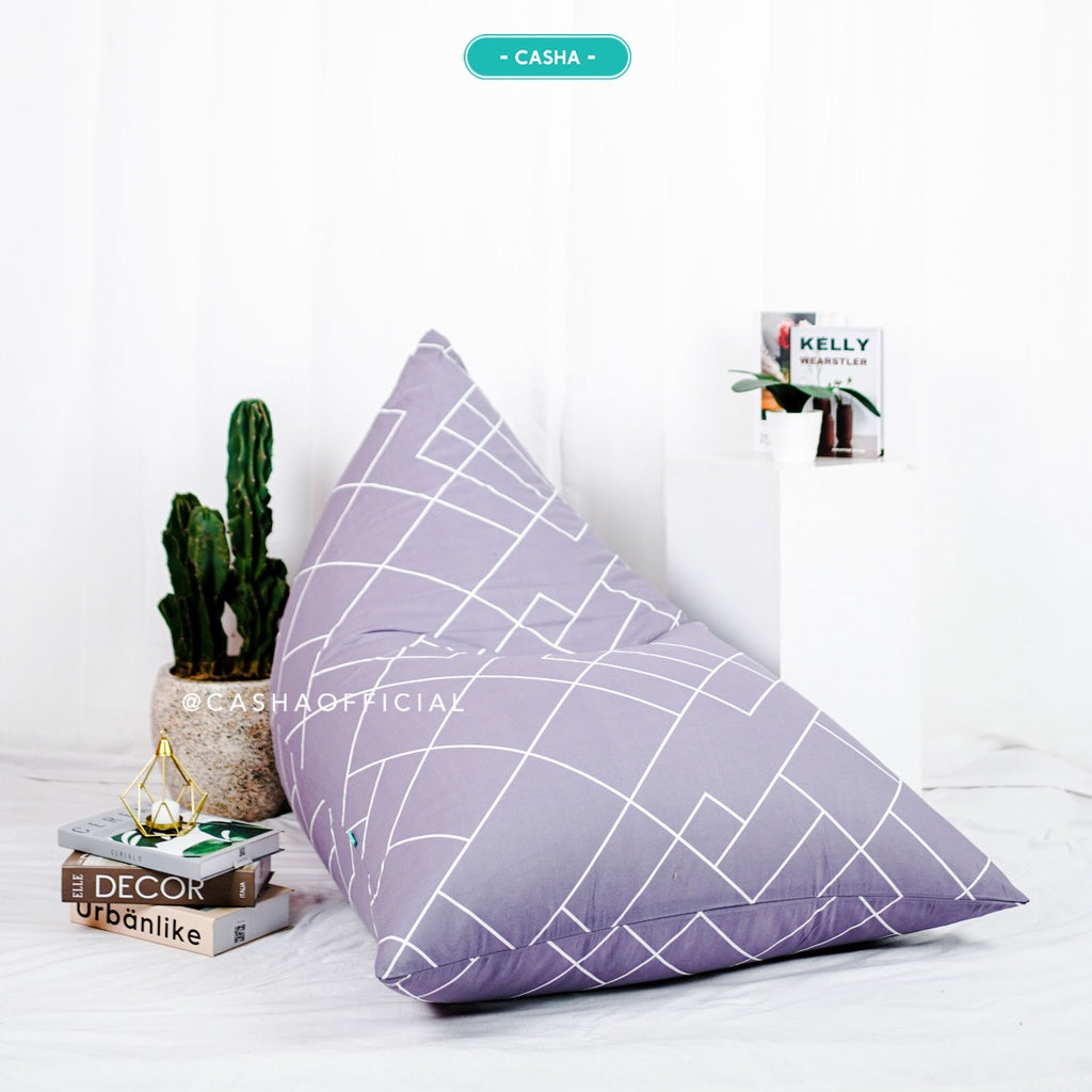 CASHA Bean Bag Triangle Katun Motif - Size Medium