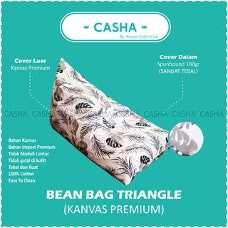 CASHA Bean Bag Triangle Canvas Motif - Size Medium