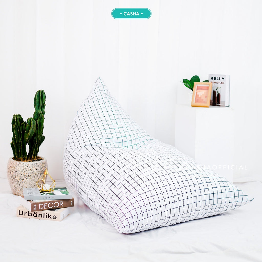 CASHA Bean Bag Triangle Katun Motif - Size Medium