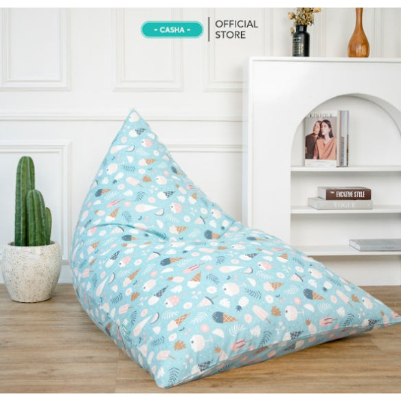 CASHA Bean Bag Triangle Katun Motif - Size Medium