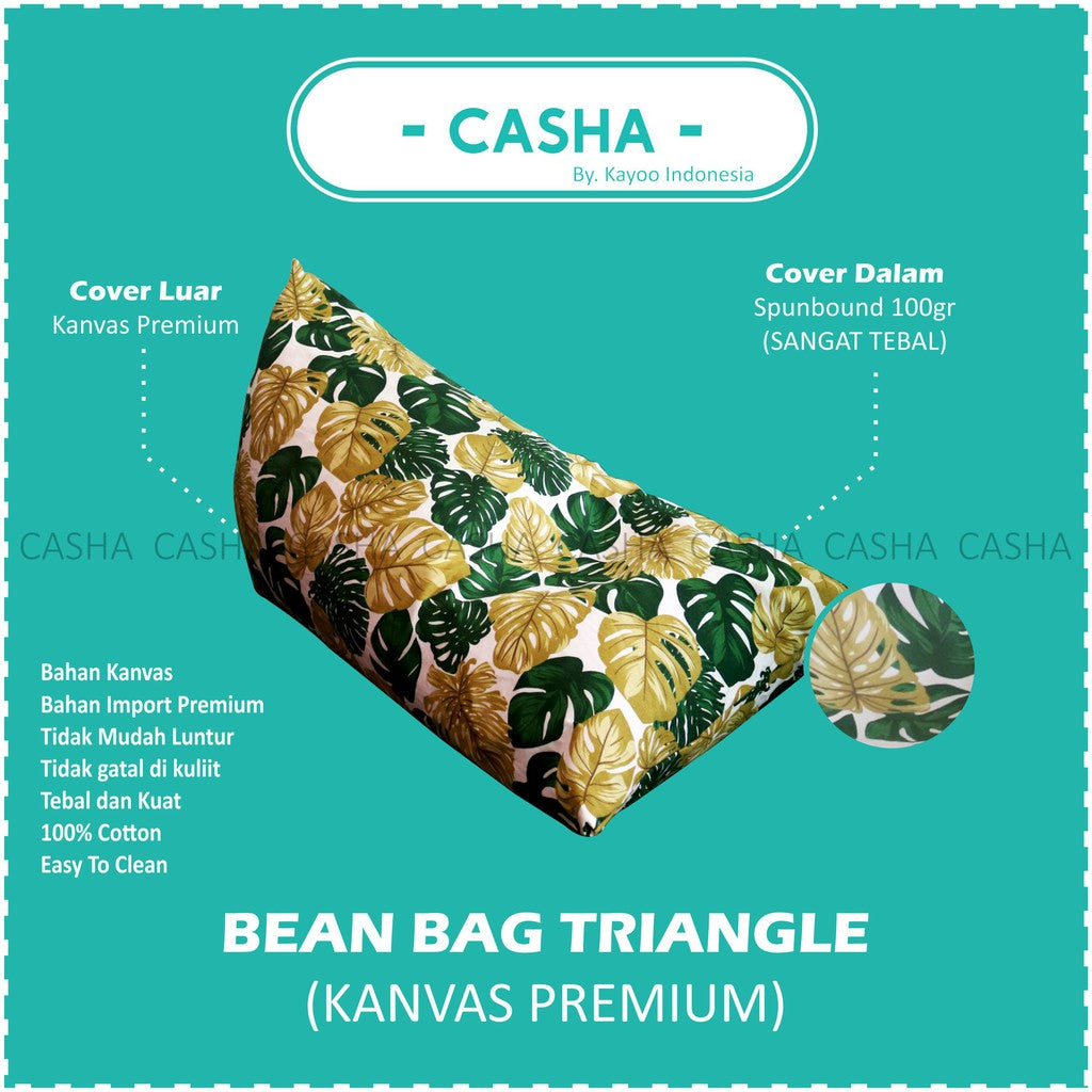 CASHA Bean Bag Triangle Canvas Motif - Size Medium