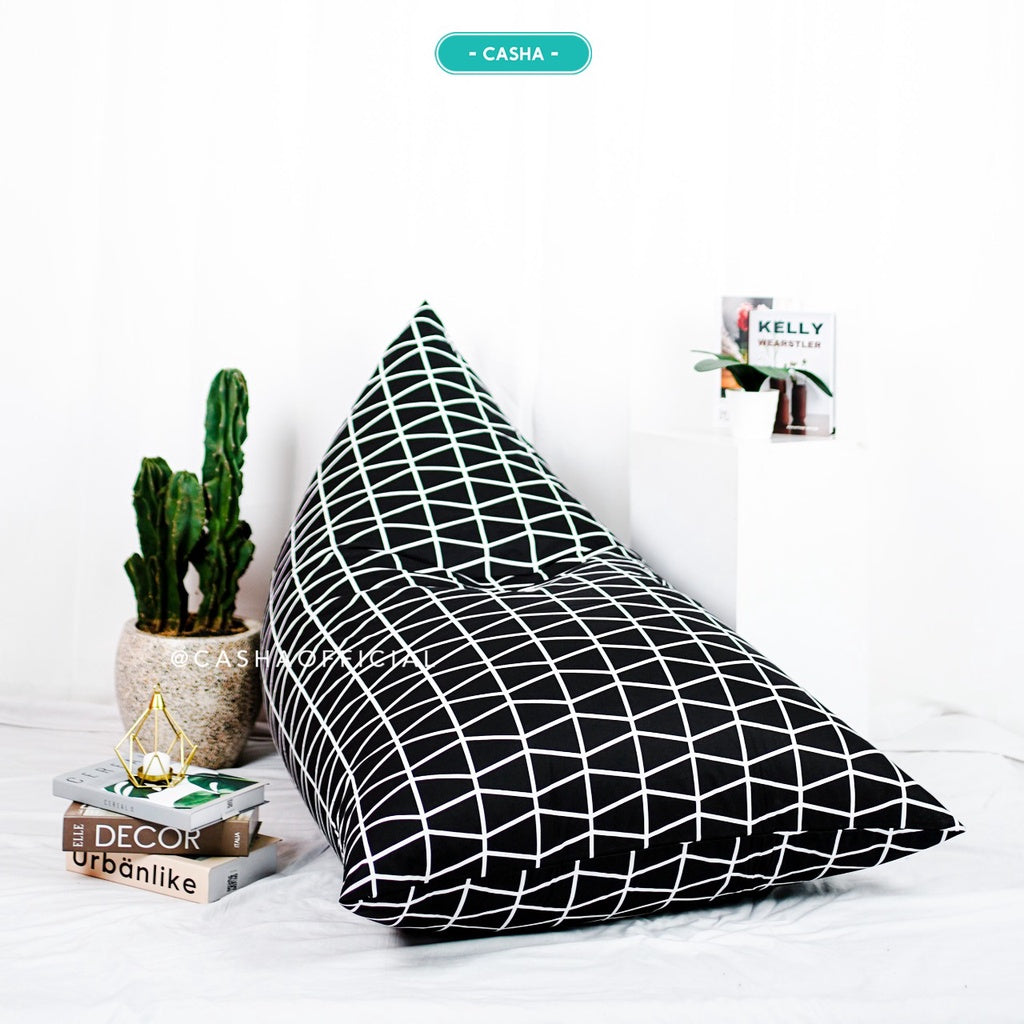 CASHA Bean Bag Triangle Katun Motif - Size Medium