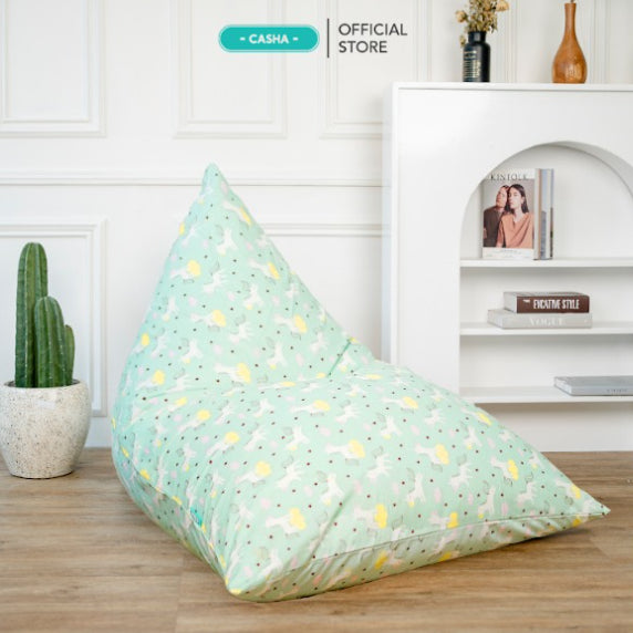 CASHA Bean Bag Triangle Katun Motif - Size Medium