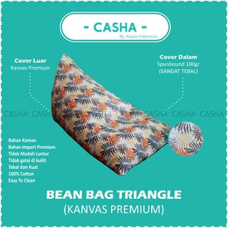 CASHA Bean Bag Triangle Canvas Motif - Size Medium