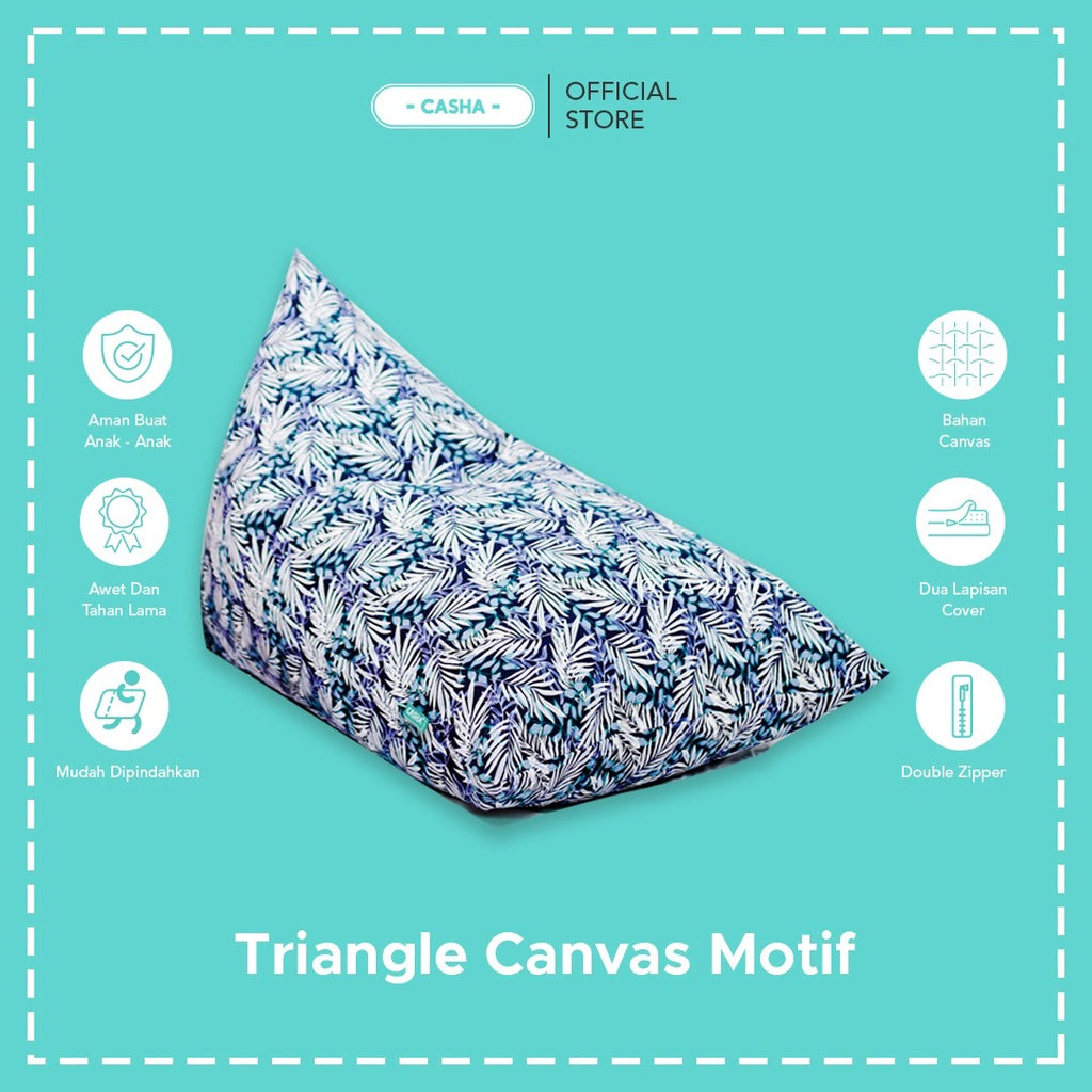 CASHA Bean Bag Triangle Canvas Motif - Size Medium