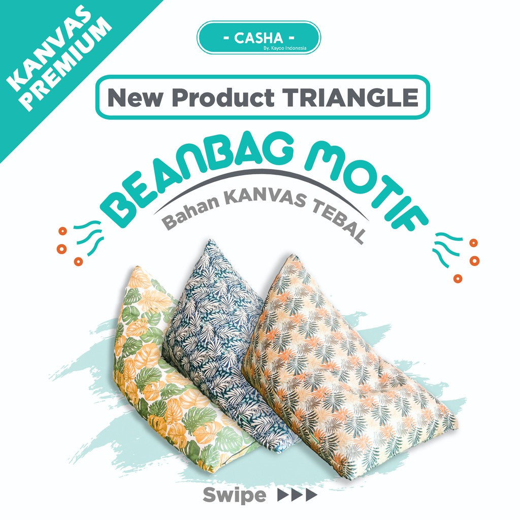 CASHA Bean Bag Triangle Canvas Motif - Size Medium
