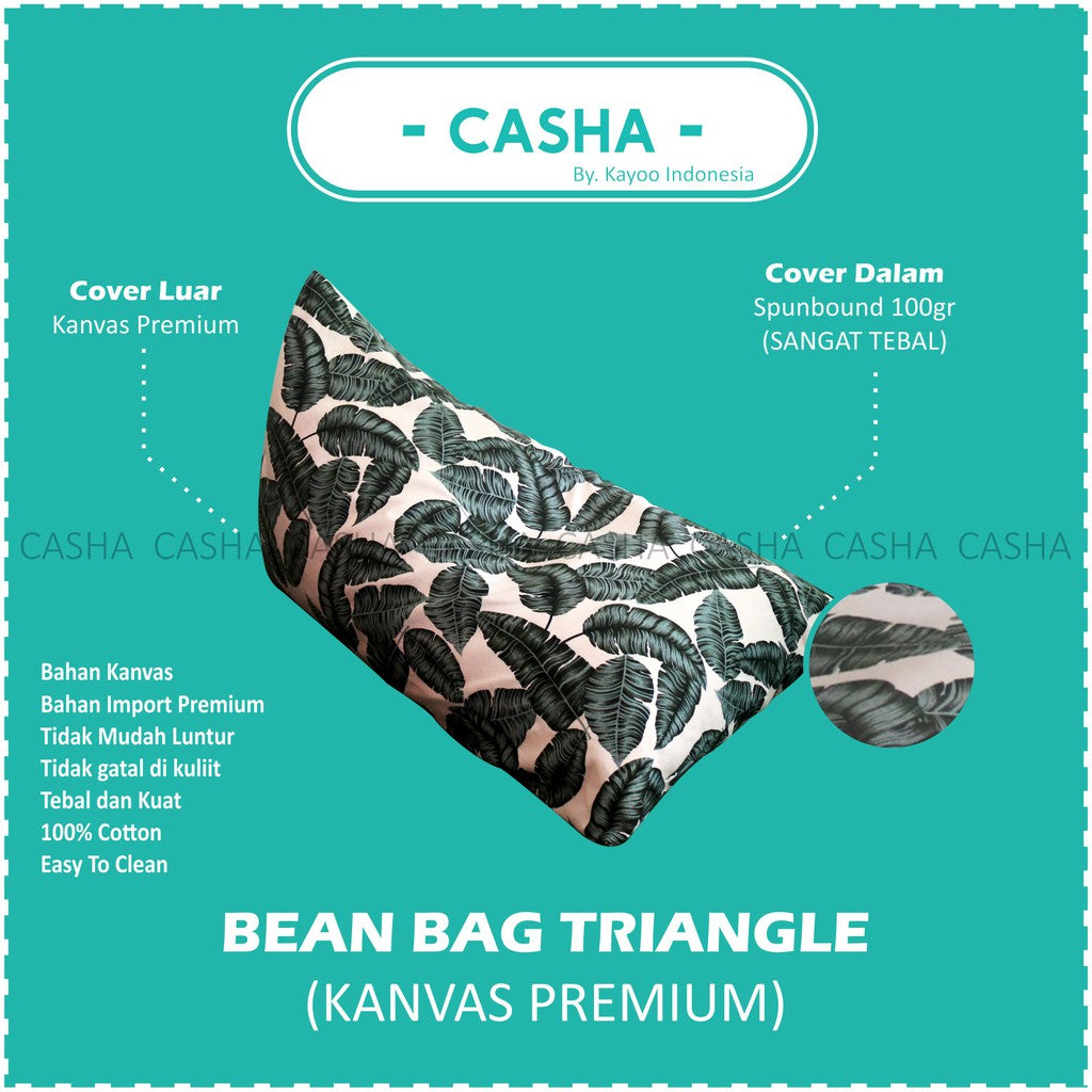 CASHA Bean Bag Triangle Canvas Motif - Size Medium