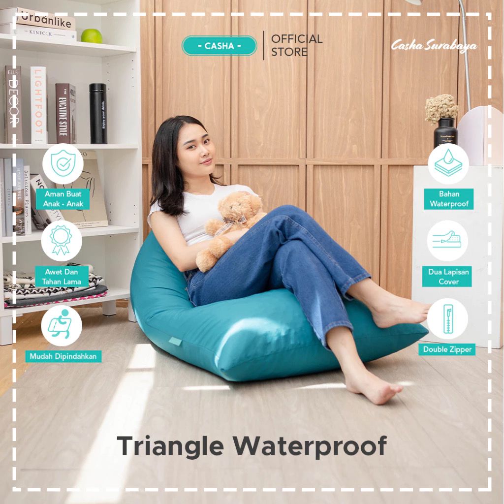 CASHA Bean Bag Triangle Waterproof - Size Large